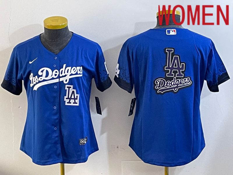 Women Los Angeles Dodgers blank 2024 blue jersey 202411256